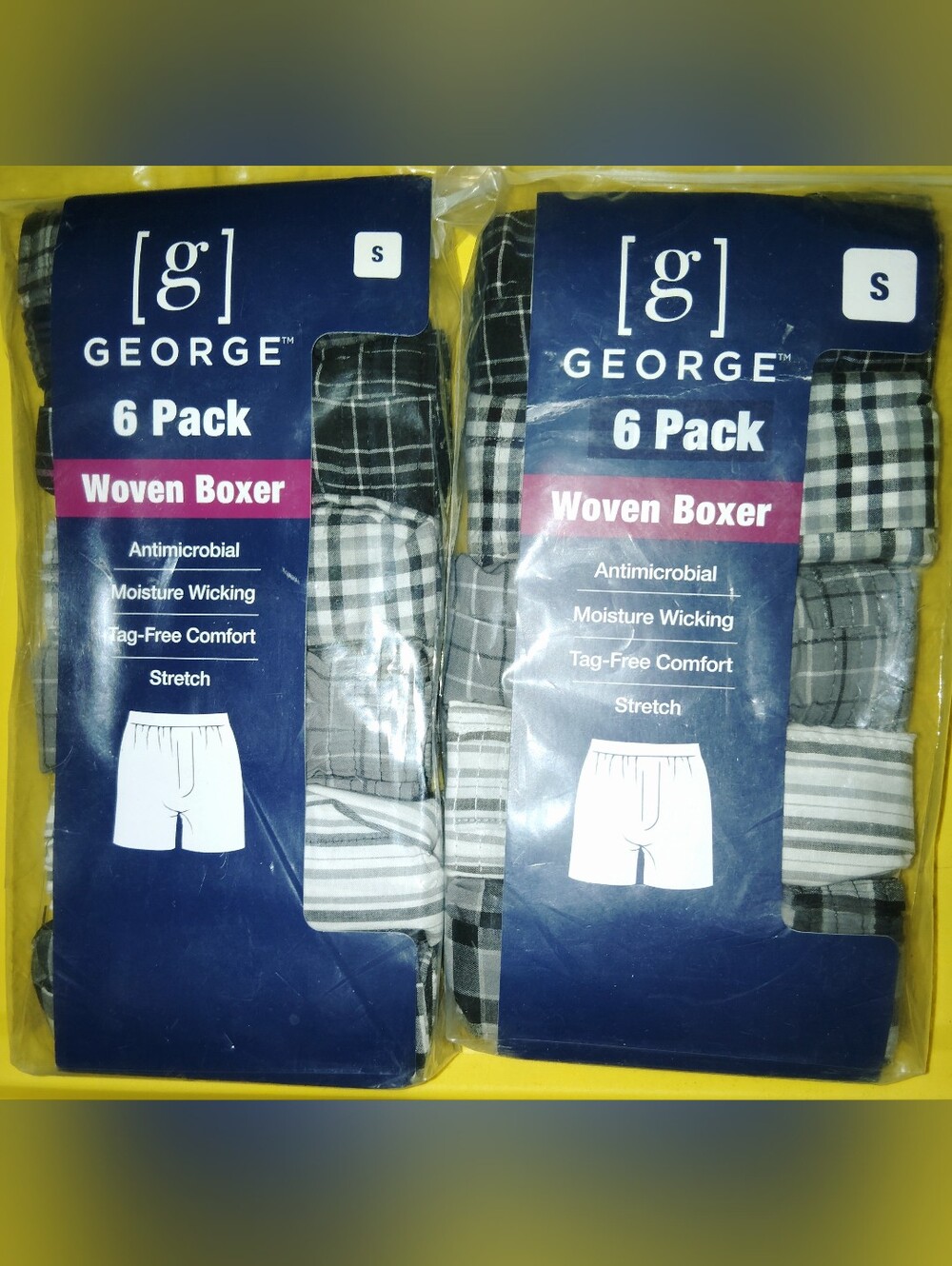 2 George Men's Woven Boxers 12 Pairs Total Various Patterns Size Small 28-30 NIP